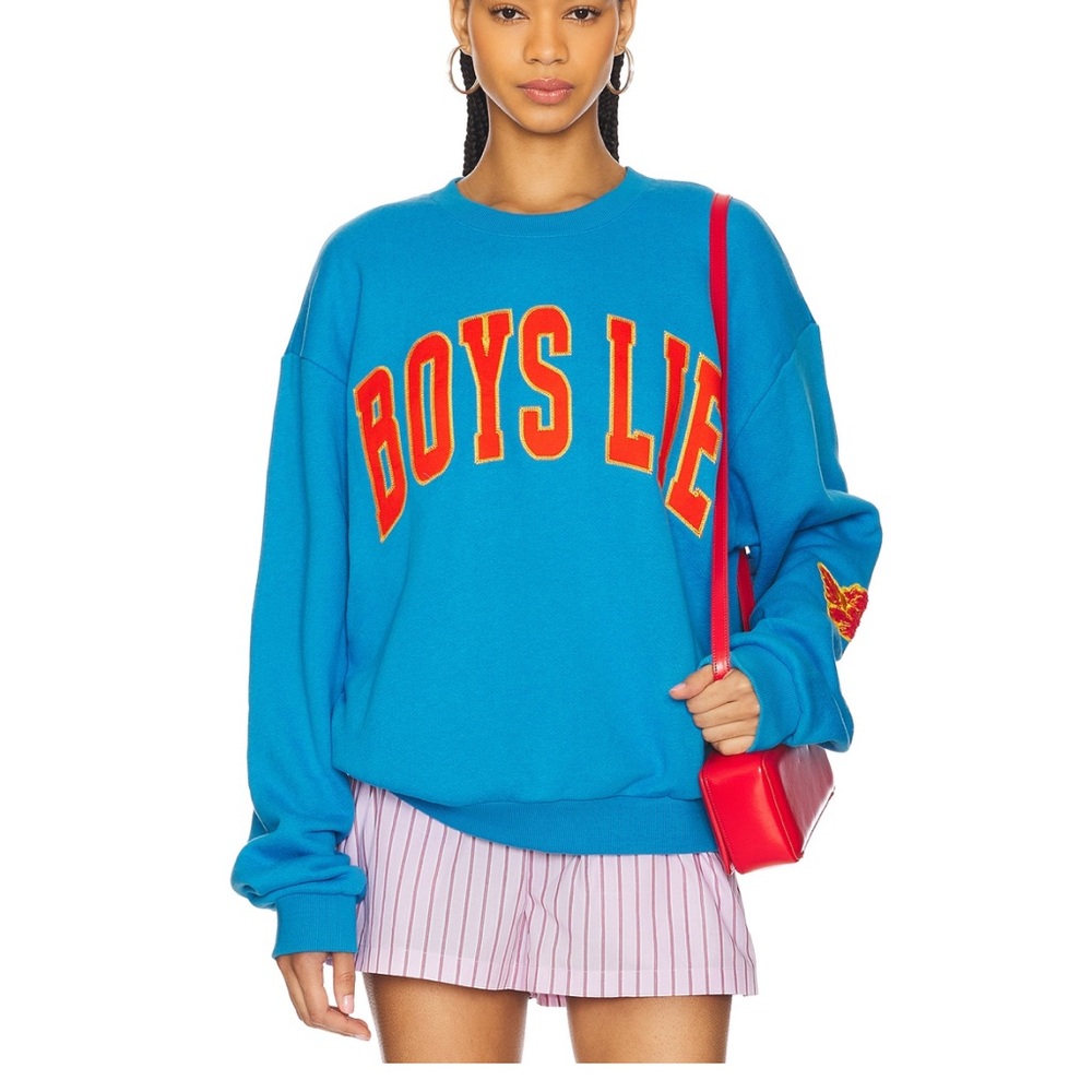 Boys Lie Blue Crewneck Sweater Varsity Style